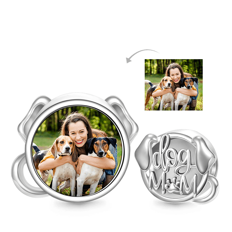 Gnoce Dog Mom Personalized Photo Charm Platinum-plated Silver Blend_1