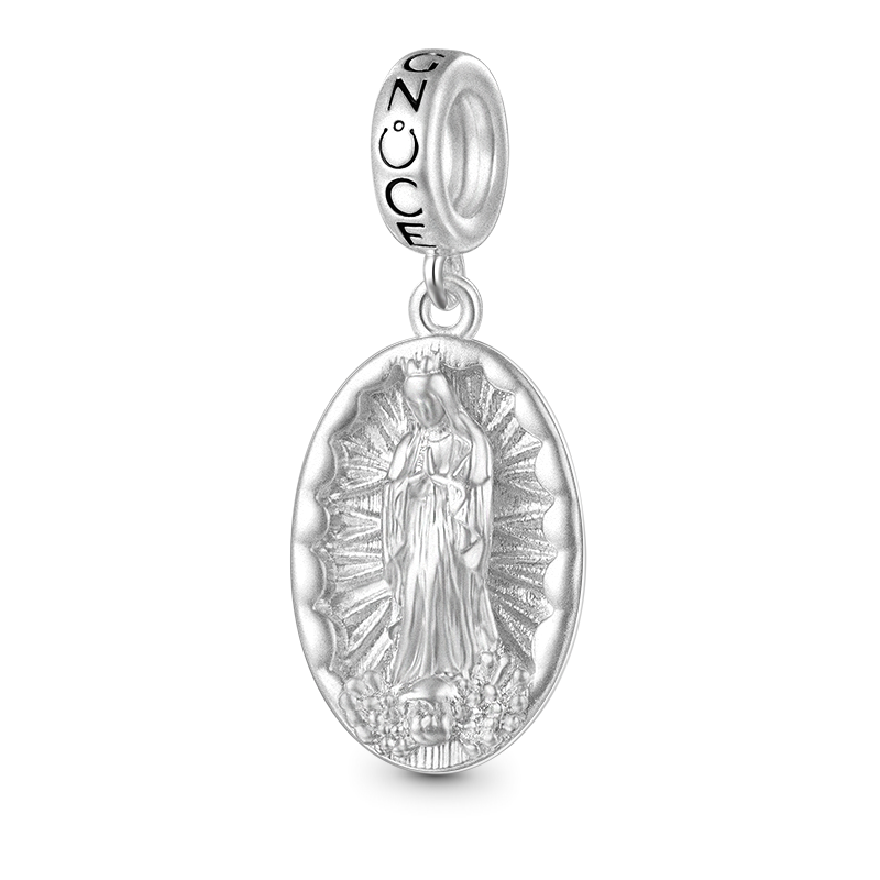 Gnoce Virgin of Guadalupe Charm Platinum-plated Silver Blend_1