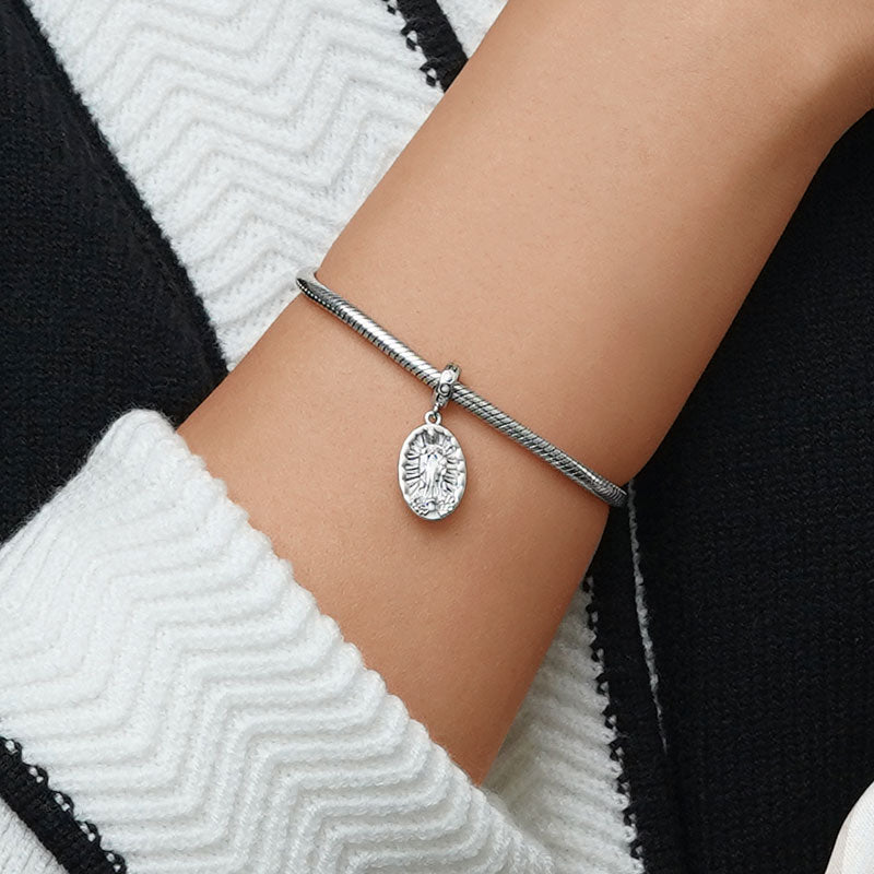 Gnoce Virgin of Guadalupe Charm Platinum-plated Silver Blend_5