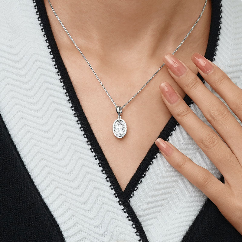 Gnoce Virgin of Guadalupe Charm Platinum-plated Silver Blend_7