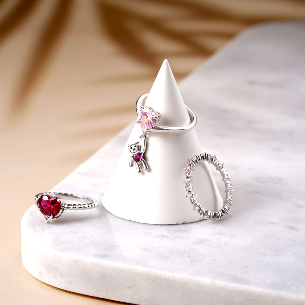 Gnoce Bear Hug Triple Ring Platinum-plated Silver Blend_2