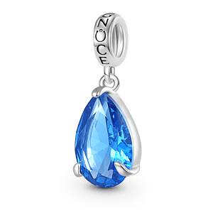 Gnoce Pear-cut Birthstone Personalized Charm Platinum-plated Silver Blend_1
