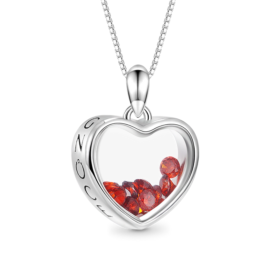 Gnoce Heart-shaped Birthstone Necklace_1