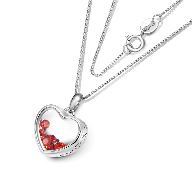 Gnoce Heart-shaped Birthstone Necklace_2