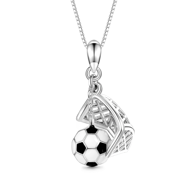 Gnoce Football Competition Shot Necklace Platinum-plated Silver Blend_1