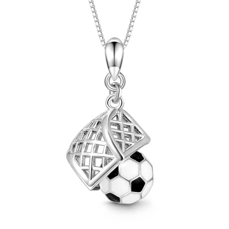 Gnoce Football Competition Shot Necklace Platinum-plated Silver Blend_2