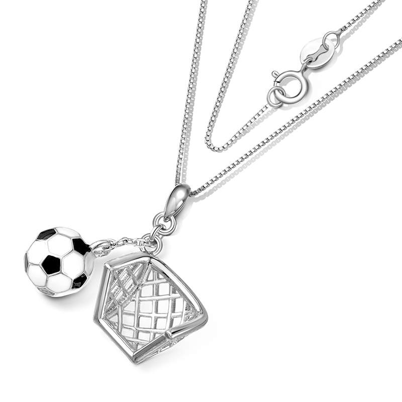 Gnoce Football Competition Shot Necklace Platinum-plated Silver Blend_3