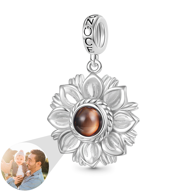 Gnoce Projection Sunflower Personalized Photo Pendant Dangle Charm_1