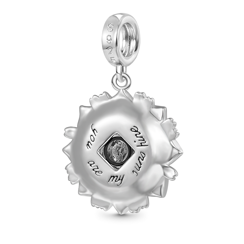 Gnoce Projection Sunflower Personalized Photo Pendant Dangle Charm_2