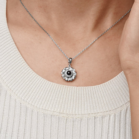 Gnoce Projection Sunflower Personalized Photo Pendant Dangle Charm_7