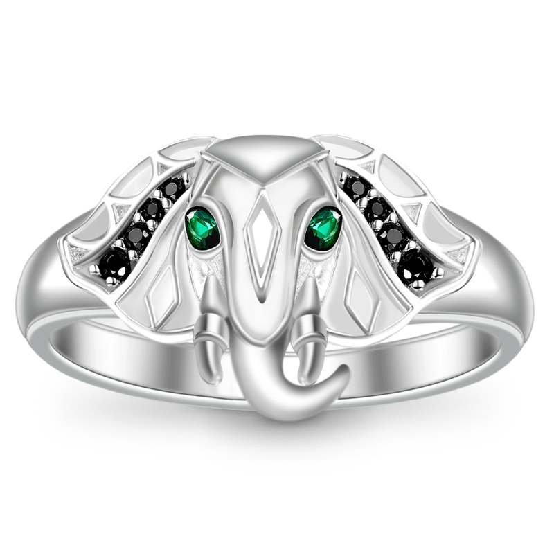 Gnoce "Lucky Elephant" Ring Platinum-plated Silver Blend_1