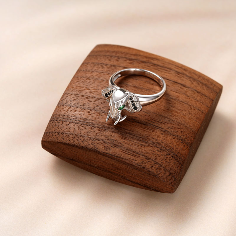 Gnoce "Lucky Elephant" Ring Platinum-plated Silver Blend_3