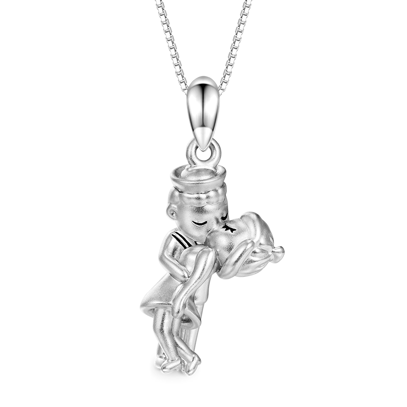 Gnoce Kiss of Victory Necklace Platinum-plated Silver Blend_1