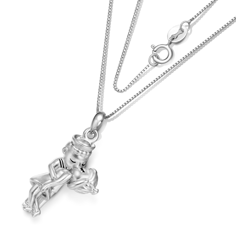 Gnoce Kiss of Victory Necklace Platinum-plated Silver Blend_3