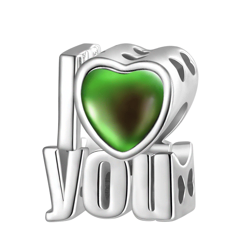 Gnoce Magic "I Love You" Mood Charm Platinum-plated Silver Blend_1
