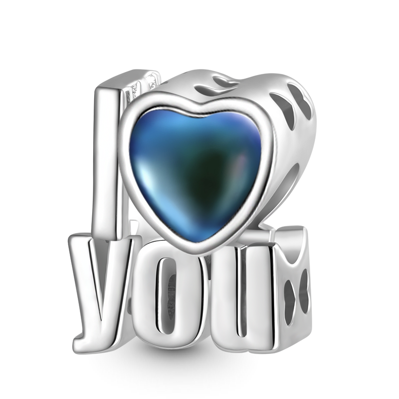 Gnoce Magic "I Love You" Mood Charm Platinum-plated Silver Blend_2