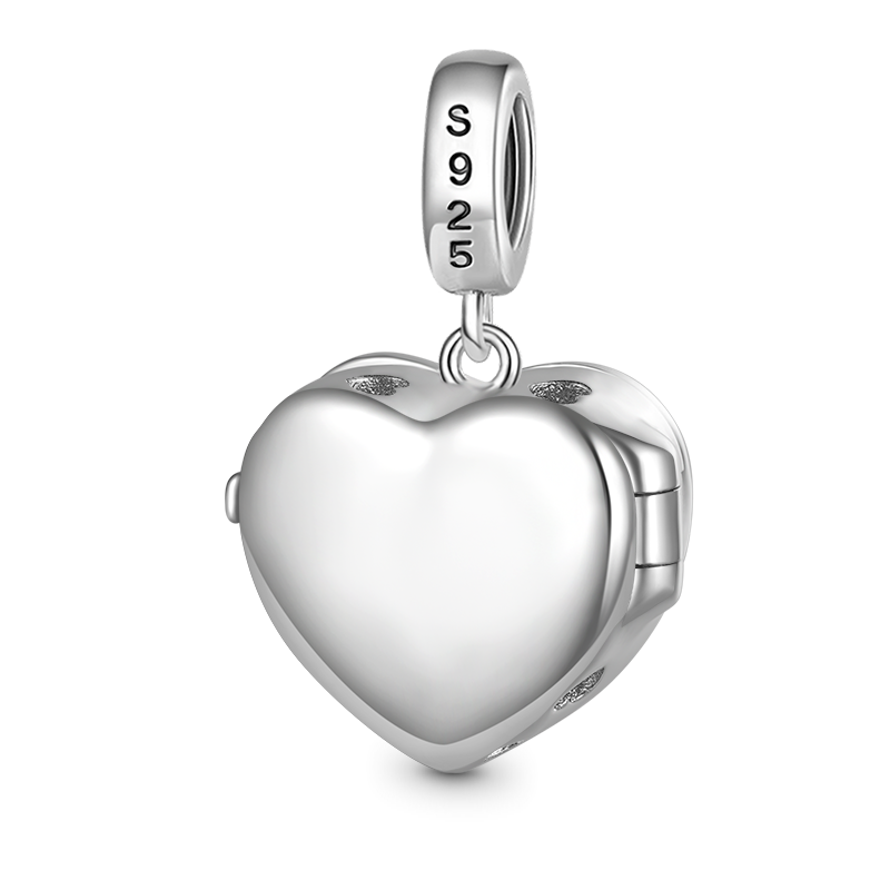 Gnoce "God is Love" Heart Personalized Charm Platinum-plated Silver Blend_2