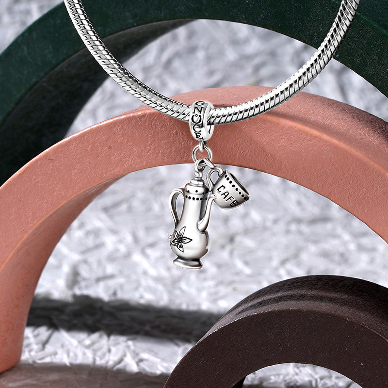 Gnoce Distressed Coffee Pot Pendant Platinum-plated Silver Blend_3