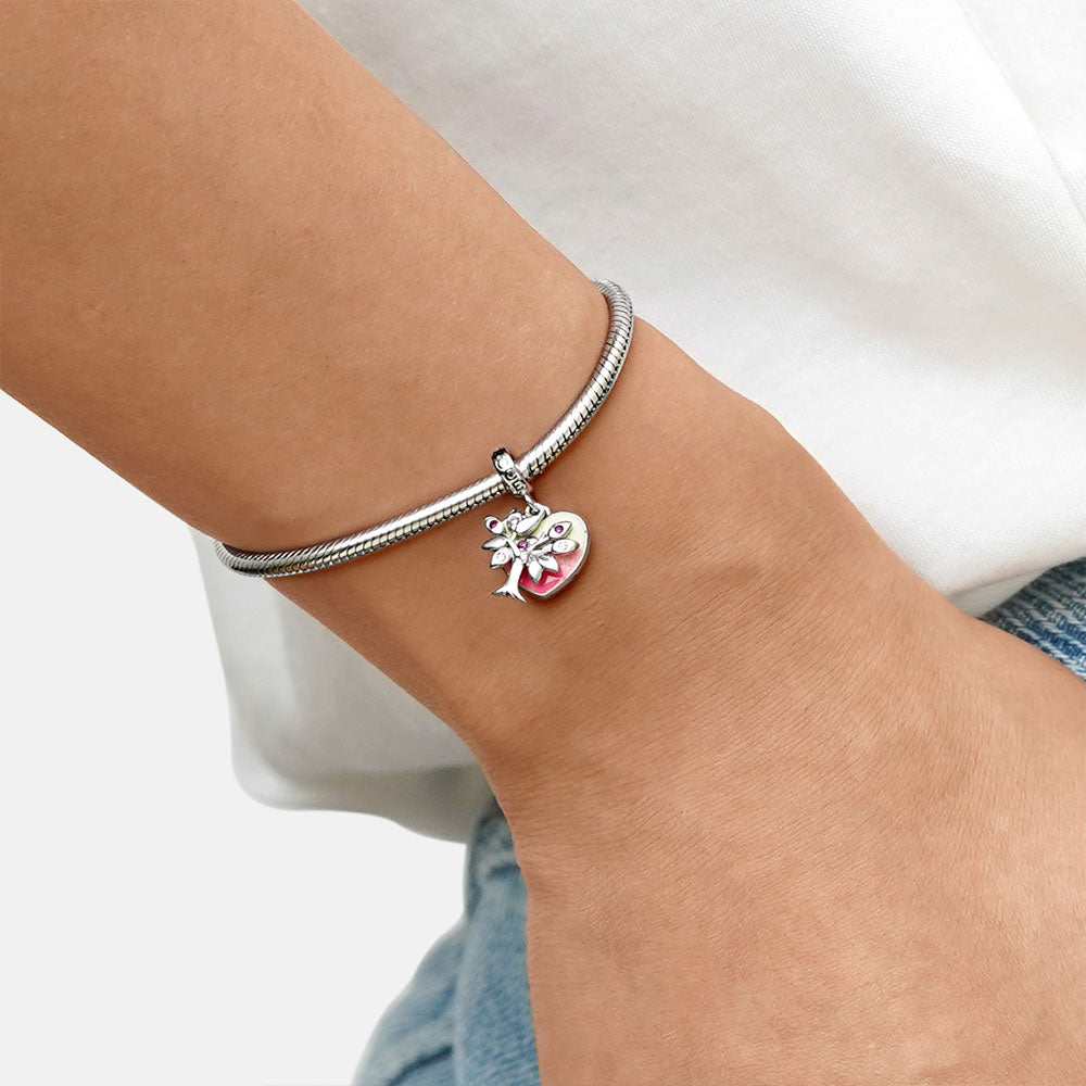 Gnoce Family Tree Personalized Photo Heart Pendant Dangle Charm_4