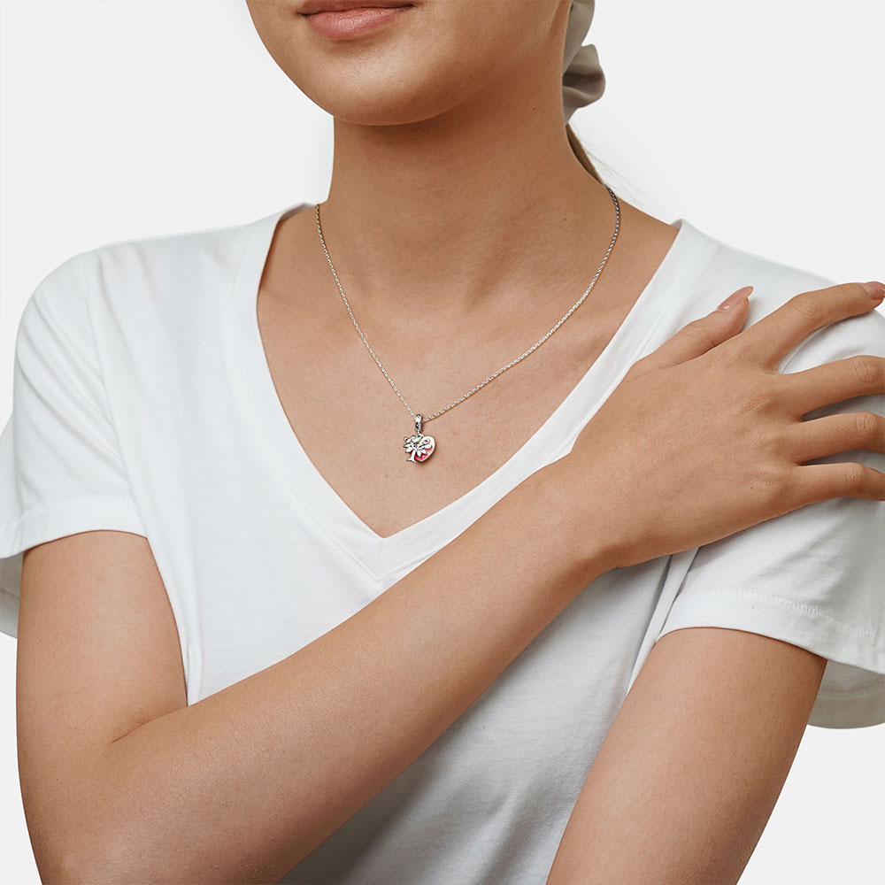 Gnoce Family Tree Personalized Photo Heart Pendant Dangle Charm_2