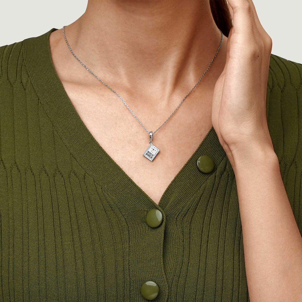 Gnoce Faithful Holy Bible Charm Platinum-plated Silver Blend_7