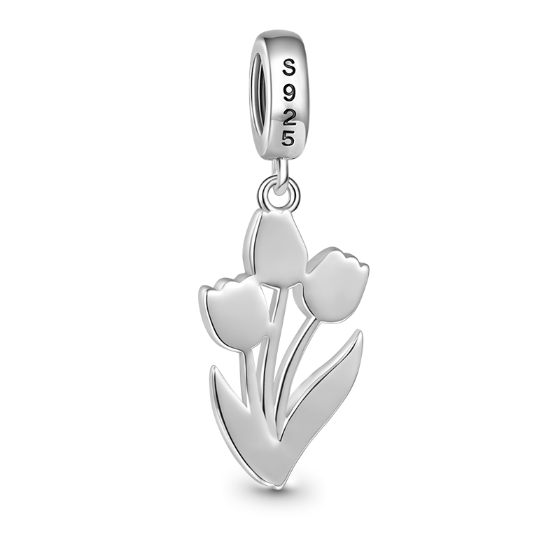 Gnoce Blooming Tulip Charm Platinum-plated Silver Blend_2