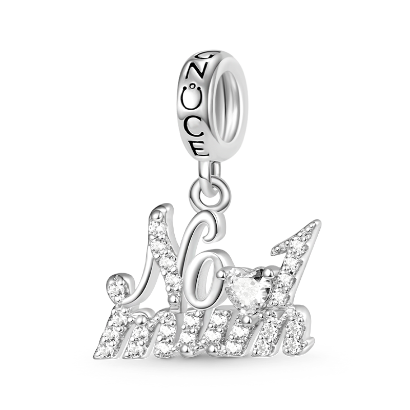 Gnoce Sparkling No.1 Mum Charm Platinum-plated Silver Blend_1