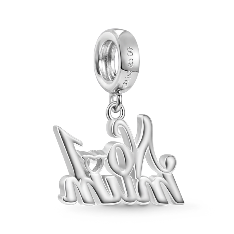 Gnoce Sparkling No.1 Mum Charm Platinum-plated Silver Blend_2
