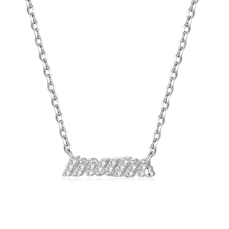 Gnoce Sparkling Mum Necklace Platinum-plated Silver Blend_1