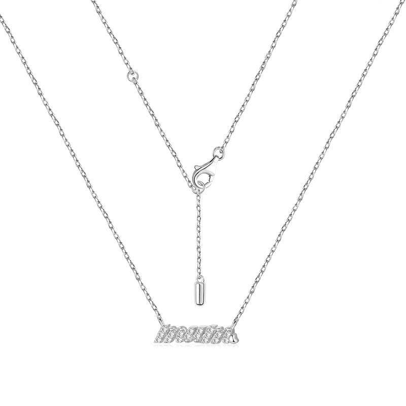 Gnoce Sparkling Mum Necklace Platinum-plated Silver Blend_2
