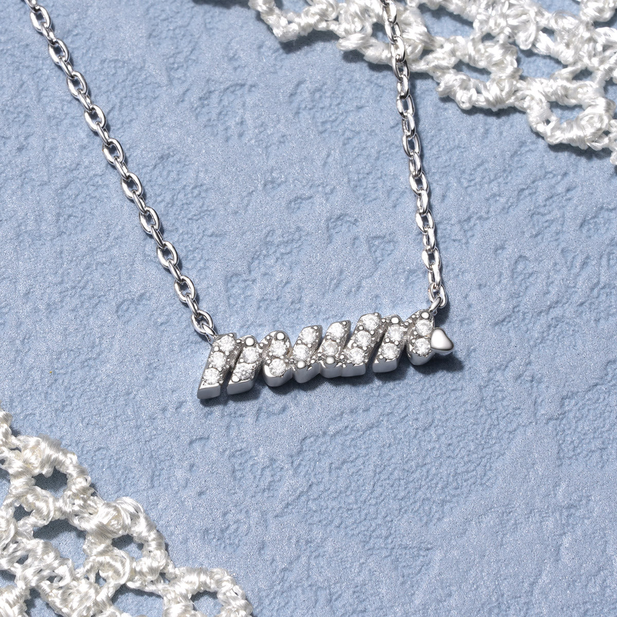 Gnoce Sparkling Mum Necklace Platinum-plated Silver Blend_4
