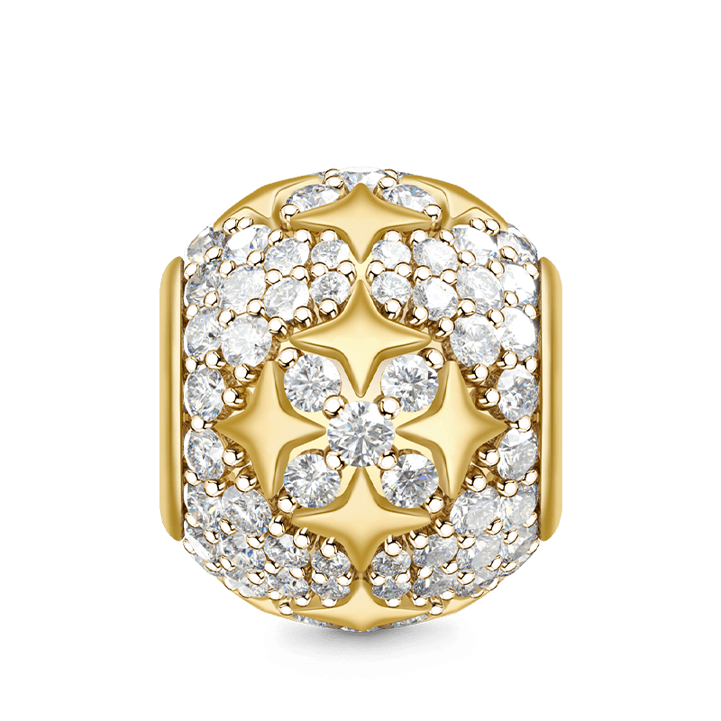 Gnoce Golden Star Paved Cubic Zirconia Charm_1