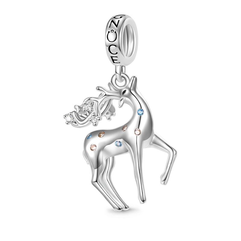 Gnoce Lovely Deer Charm Platinum-plated Silver Blend_1