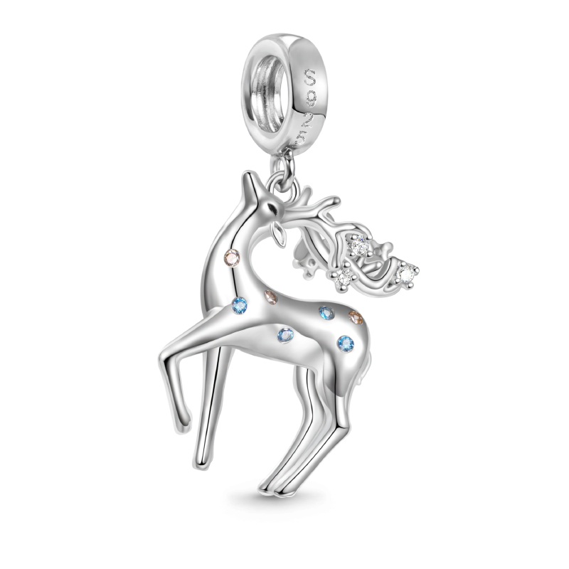 Gnoce Lovely Deer Charm Platinum-plated Silver Blend_2