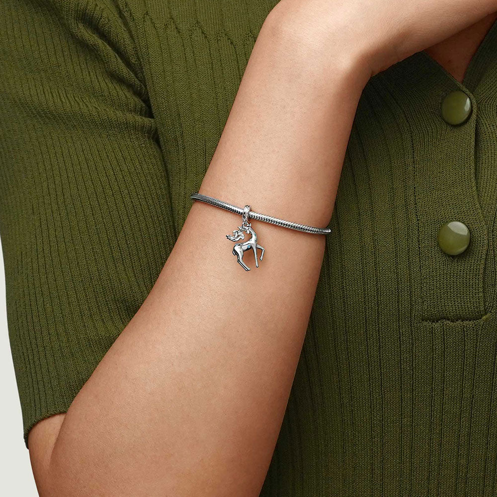Gnoce Lovely Deer Charm Platinum-plated Silver Blend_5