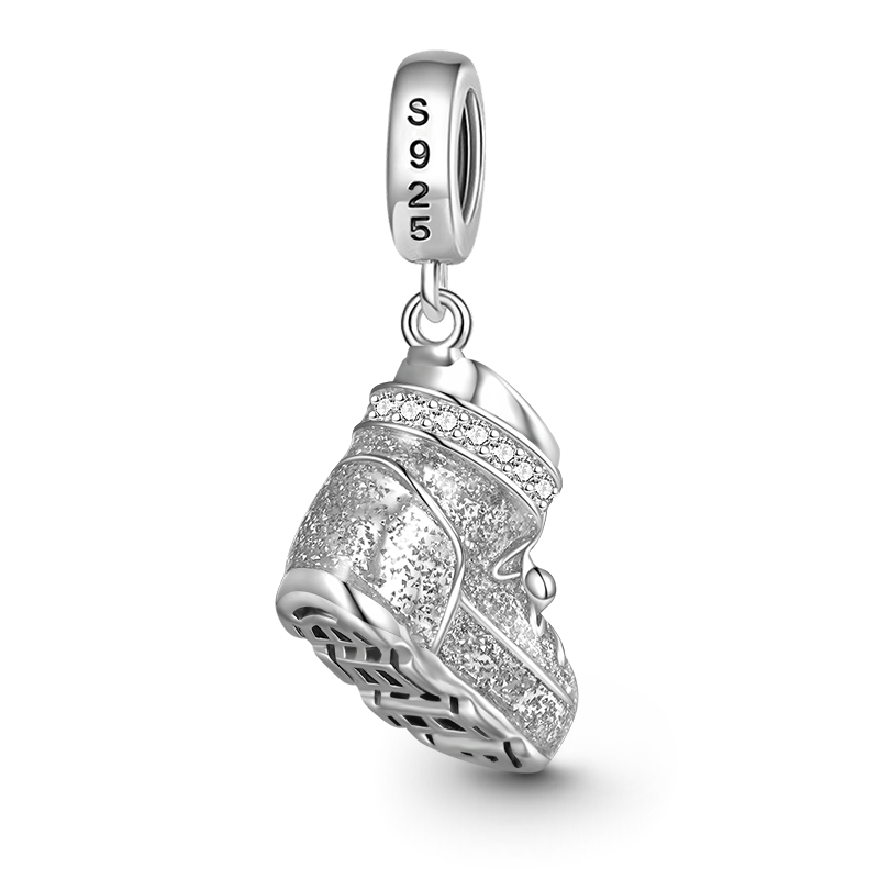 Gnoce Sparkling Snowshoes Charm Platinum-plated Silver Blend_2