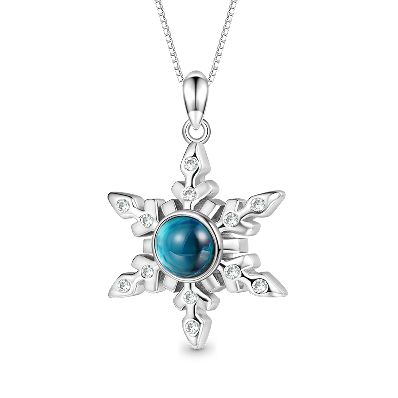 Gnoce Projection Snowflake Personalized Photo Necklace_2