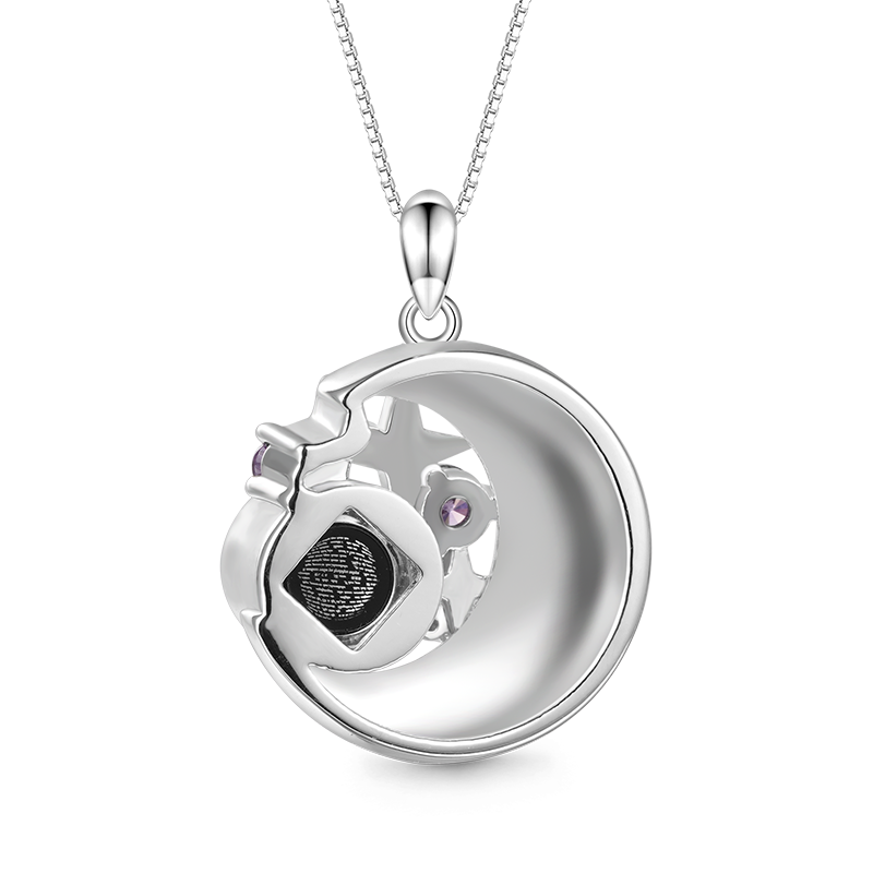 Gnoce Projection "I Love You" Moon&Star Necklace_2