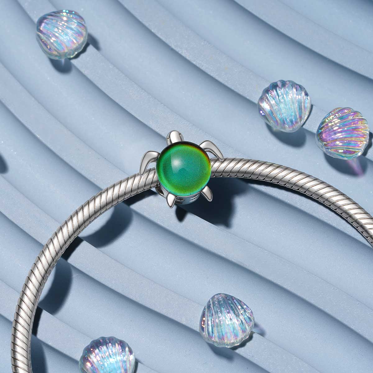 Gnoce Sea Turtle Mood Charm Platinum-plated Silver Blend_4