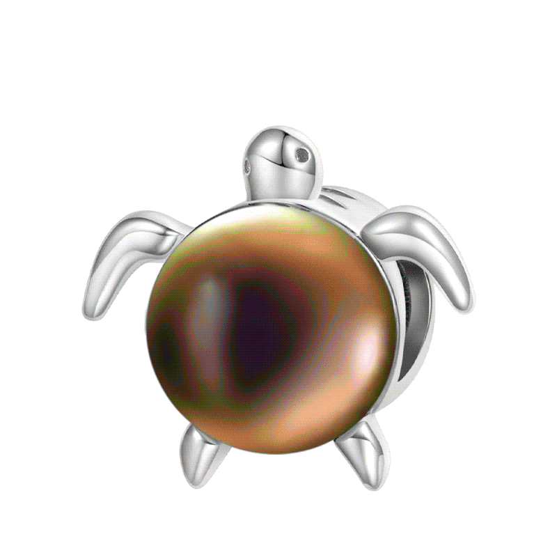 Gnoce Sea Turtle Mood Charm Platinum-plated Silver Blend_1