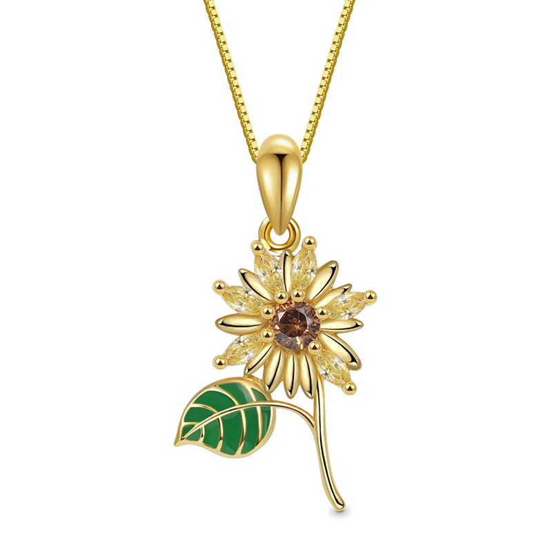 Gnoce Sparkling Sunflower Necklace_1