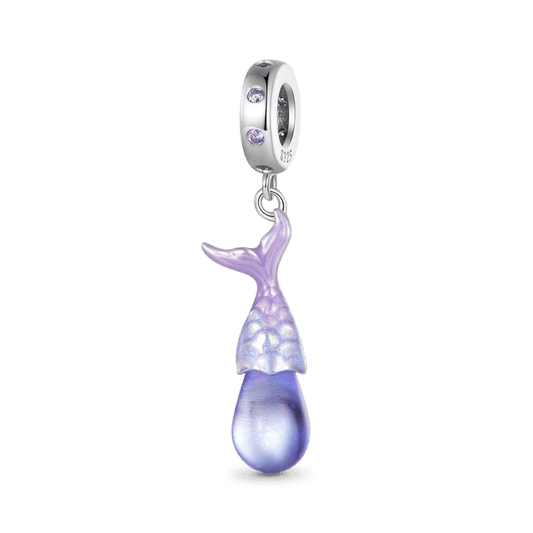 Gnoce Purple Mermaid Tear Pendant Dangle Charm_1