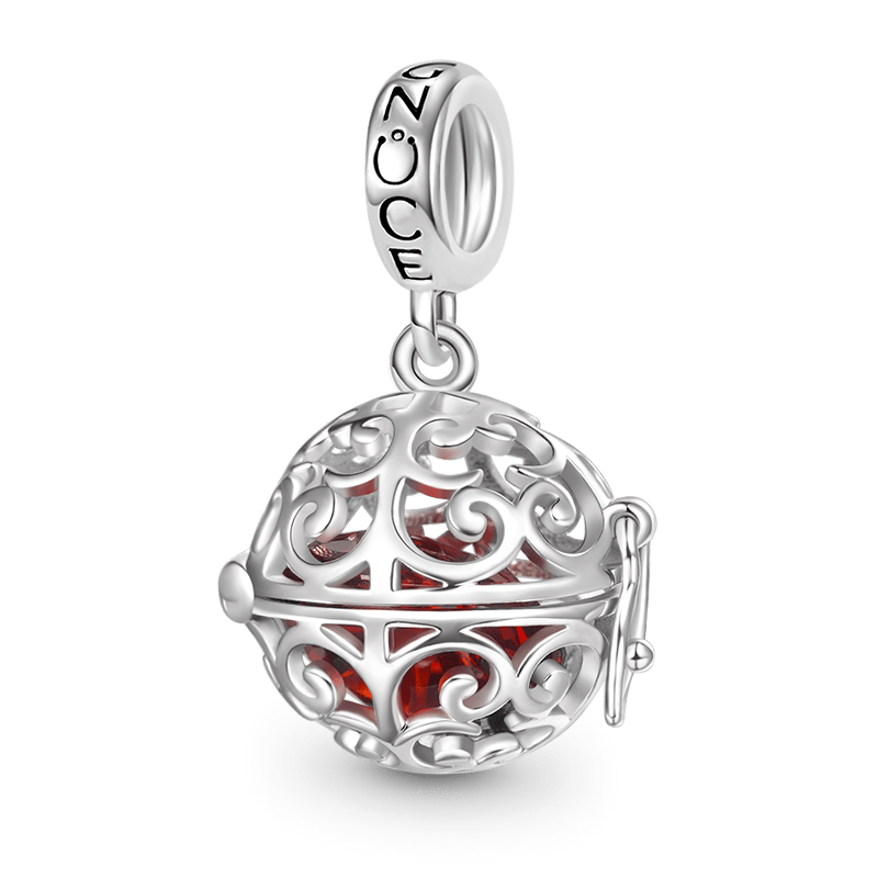 Gnoce Easter Egg Openable Birthstone Charm Platinum-plated Silver Blend_2