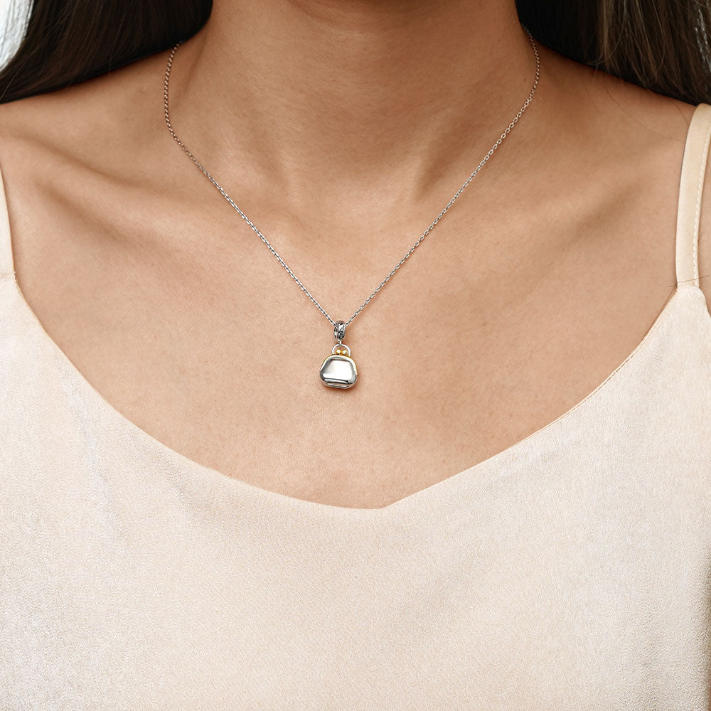 Gnoce Openable Purse & Lucky Penny Charm Platinum-plated Silver Blend_6