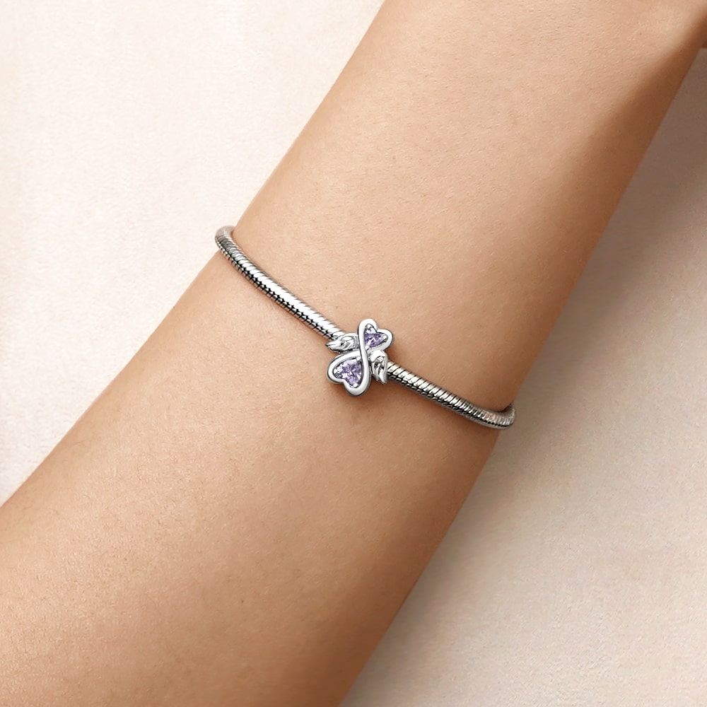 Gnoce Birthstone Angel Charm Platinum-plated Silver Blend_6