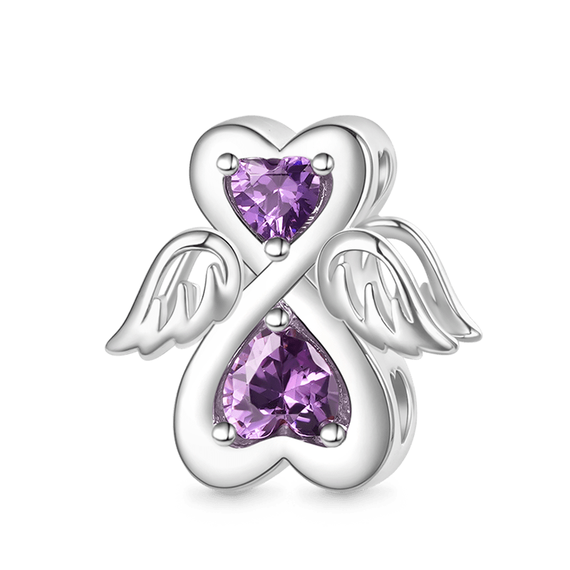 Gnoce Birthstone Angel Charm Platinum-plated Silver Blend_2