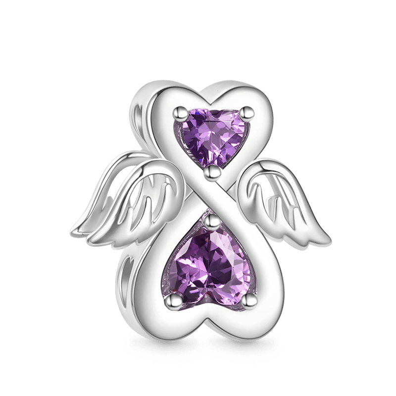 Gnoce Birthstone Angel Charm Platinum-plated Silver Blend_3