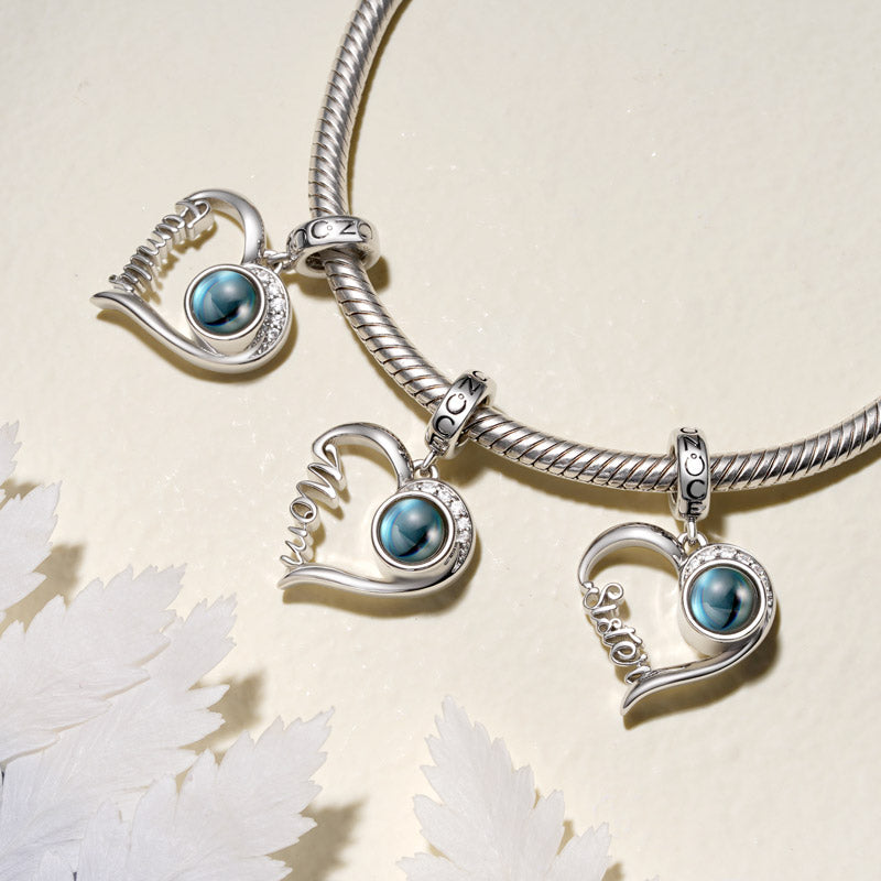 Gnoce Projection Sister Love Personalized Photo Pendant Dangle Charm_2