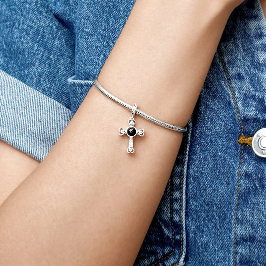 Gnoce Projection Cross Personalized Photo Pendant Dangle Charm_8