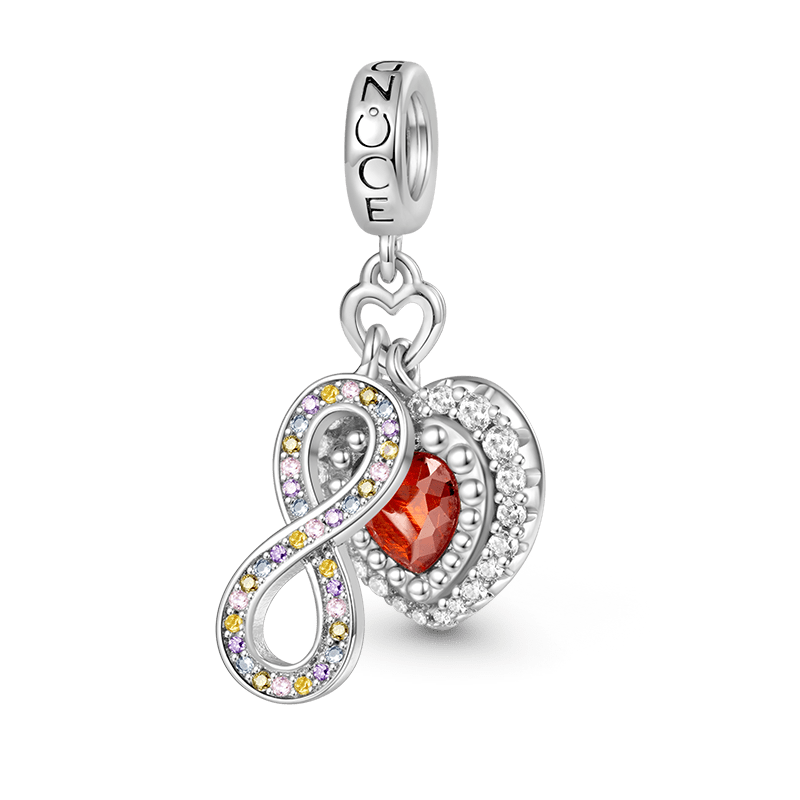 Gnoce Sparkling Infinite Love Heart Charm Platinum-plated Silver Blend_2